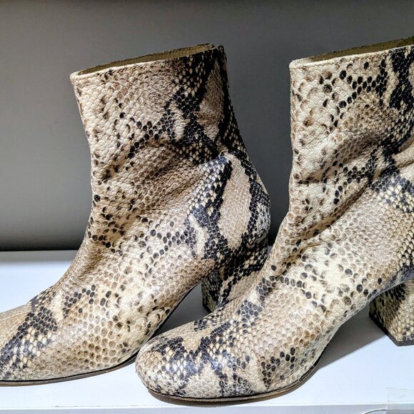 Free People Moonlight Snake Leather Boots  Size 40.5 / 9.5 - Picture 1 of 6